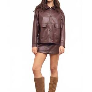 NEW MINKPINK sigrid mini skirt in dark chocolate